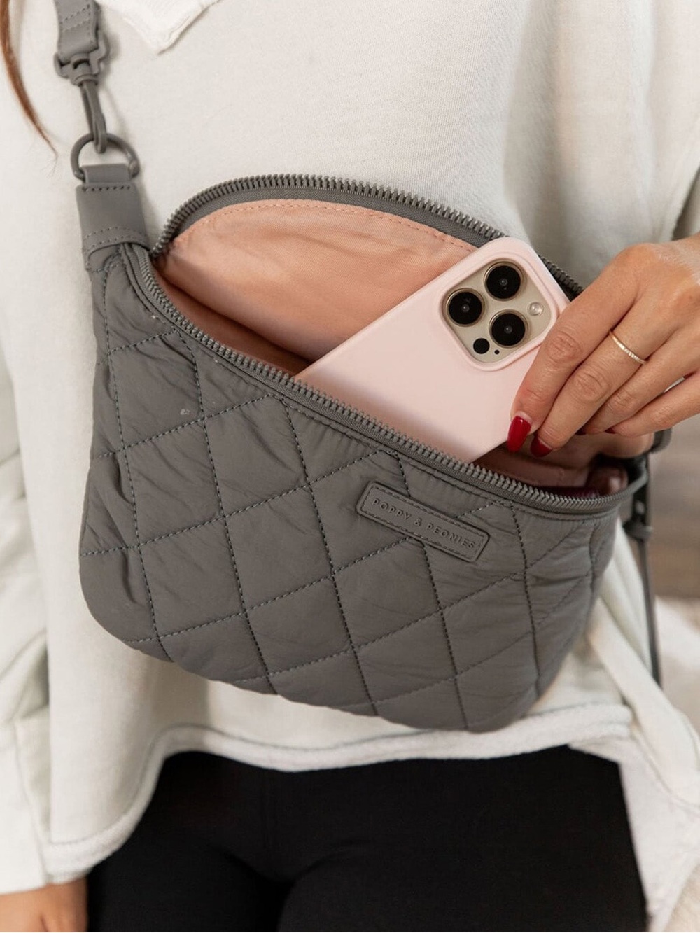 Poppy & Peonies Large Quilted Sidekick Crossbody